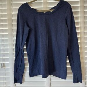 Old Navy Active Exercise Top Blue Crossback Long Sleeves Small